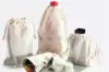 3W x 5H, Natural Cotton Drawstring Pouches